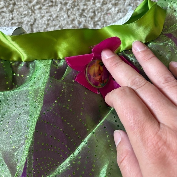 Disney Tinker Bell Kids Fairy Costume Set - Green and Purple Wings Skirt 4-6X - Picture 4 of 7